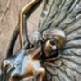 Art Deco Bronze Lady Figurine Silver Dress And Fan 38cm, thumbnail 12 of 12