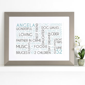Personalised Any Age Birthday Landscape Word Art, 4 of 8