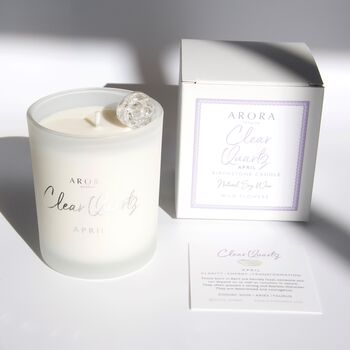April Birthstone Clear Quartz Crystal Candle, 3 of 6