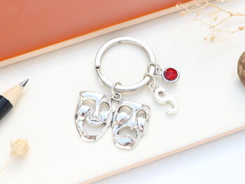 Drama Masks Personalised Keyring Theatre Gift, 3 of 10