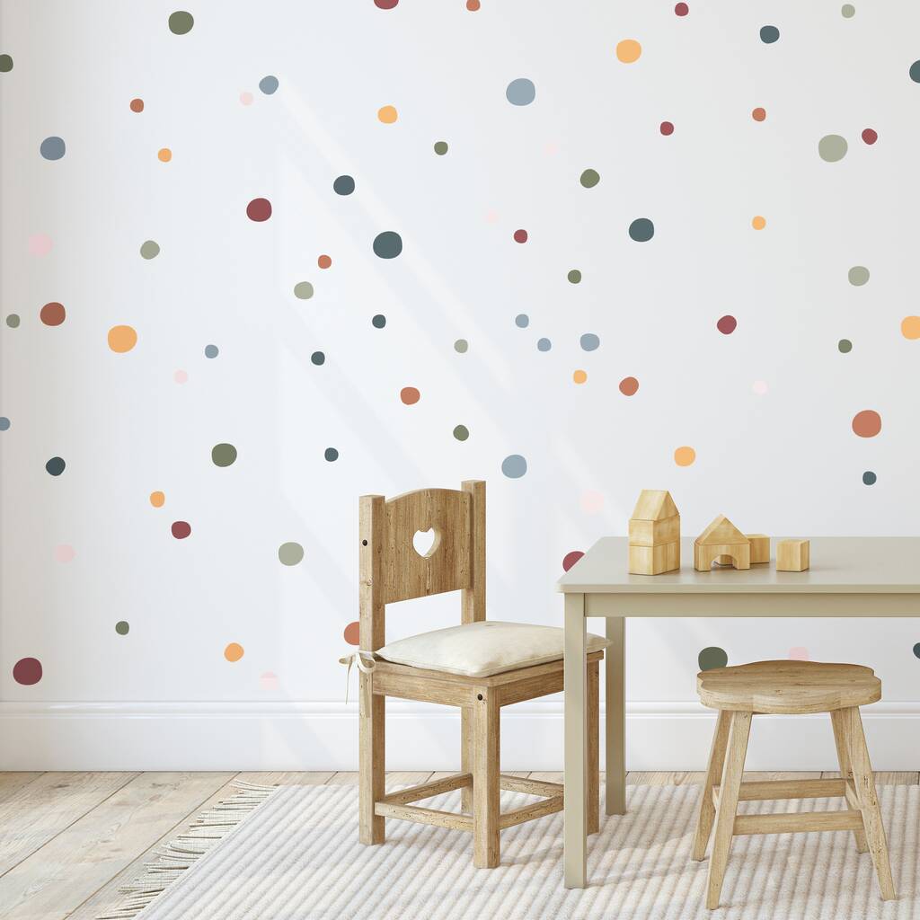 Fabric Hand Drawn Earthy Spots And Dots Wall Stickers, 1 of 2