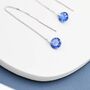 Sapphire Blue Cz Dot Threader Earrings, thumbnail 4 of 11