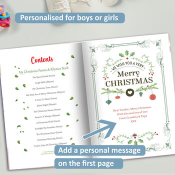 Christmas Carols, Nursery Rhymes And Personalised Poems Book, 4 of 9