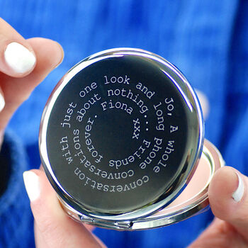 Personalised Rose Gold Or Silver Compact Mirror, 3 of 8
