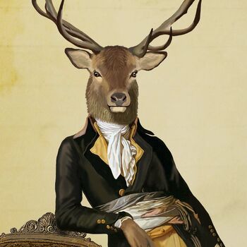 Deer Print, Deer And Chair Art, Framed Or Unframed, 9 of 9
