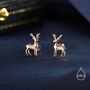Sterling Silver Deer Stud Earrings, thumbnail 3 of 11