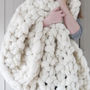 Giant Knit Moss Stitch Lap Blanket, thumbnail 4 of 6