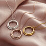Personalised Two Ring Family Names Necklace, thumbnail 1 of 11