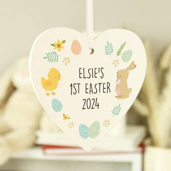 Personalised First Easter Heart Hanging Decoration, 4 of 4