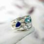 Silver Ring With Blue Topaz, Pearl And Lapis Lazuli, thumbnail 5 of 9