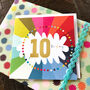 Colourful Cloud 10th Birthday Card, thumbnail 3 of 4