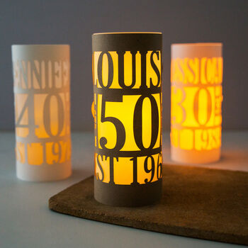 Personalised 70th Birthday Lantern Centrepiece, 8 of 9