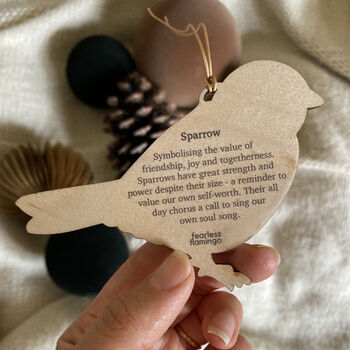 Sparrow Bird Wooden Christmas And Easter Decoration, 2 of 2