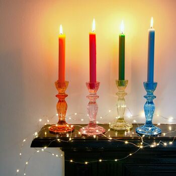Colourful Glass Candlestick Holder, 7 of 12