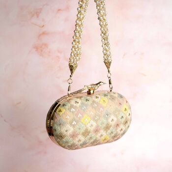 Delilah Pastel Oval Bird Clasp Clutch, 3 of 6