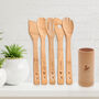 Bamboo Cooking Utensils Set With Holder, thumbnail 2 of 11