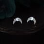 Crescent Moon And Mermaid Crystals Stud Earrings, thumbnail 4 of 12