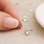 Sterling Silver Paw Print Stud Earrings – 5mm, thumbnail 1 of 9