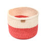 Tangu: Red Colour Block Woven Basket, thumbnail 6 of 7