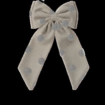 Sustainable Lrg Linen Polka Dot Bow Hanging Christmas Decoration, 11 of 12