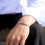 Silver Lapis Gemstone Cuban Bracelet For Men, thumbnail 1 of 10