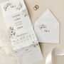 White Floral Concertina Wedding Invitations, thumbnail 1 of 4