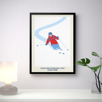 Personalised Powder Skiing Art Poster, 3 of 6