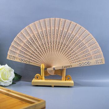 Personalised Crafted Wooden Hand Fan, 3 of 8