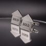 Sold House Cufflinks Gift Silver Real Estate, thumbnail 1 of 3