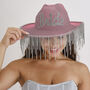 Pink Glitter Bride Cowgirl Hat, thumbnail 1 of 2