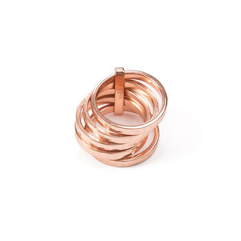 Five Stack Ring Rose Gold Vermeil, 2 of 3
