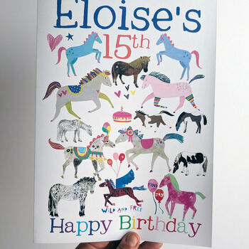 Personalised Pony Mad Big Birthday Card, 10 of 10