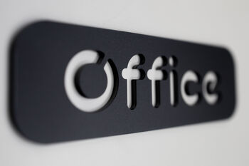 Black Acrylic Office Wall Door Sign Plaque, 6 of 10