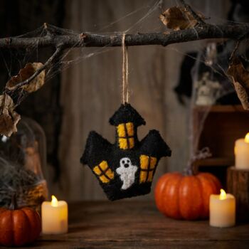 Handmade Felt Haunted House Halloween Decoration, 10 of 10