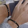 Personalised Black Braided Rope Initial Bracelet, thumbnail 2 of 7