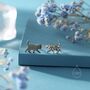 Schrodinger's Cat Asymmetric Stud Earrings In Sterling Silver, thumbnail 7 of 12