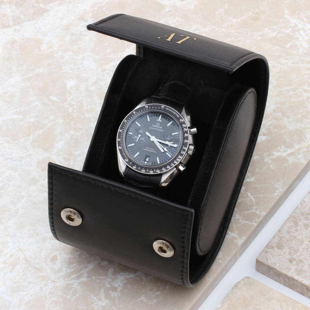 Personalised Luxury Italian Single Leather Watch Roll, 1 of 5