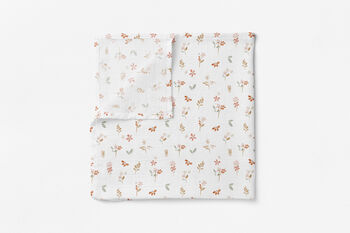 Luxury Wildflower Meadow Floral Organic Bamboo Muslin Swaddle, 3 of 3