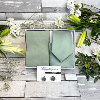 Sage Wedding Tie Set, 11 of 12