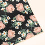 Pink And Black Peony Flower Wrapping Paper Sheet, thumbnail 2 of 4