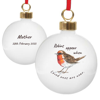 Personalised Robins Appear In Memory Of Bauble, 4 of 5