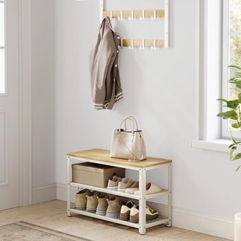 Shoe Bench With Shelves Industrial Style Shoe Organiser, 2 of 12