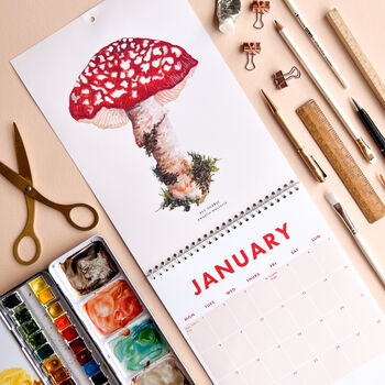 British Mushrooms 2024 Month To A Page Wall Calendar, 4 of 11