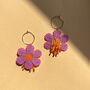 Hand Beaded Flower Burst Earrings, thumbnail 5 of 12