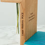 Solid Oak Personalised Bookend Stem Vase, thumbnail 6 of 9