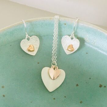 Silver Plated And Rose Gold Heart Necklace, 5 of 6