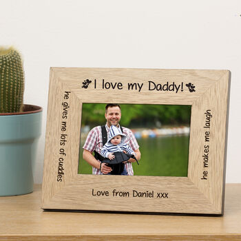 Personalised I Love My Daddy Wood Picture Frame, 2 of 2