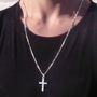 Personalised Men's Sterling Silver Cross And Chain, thumbnail 1 of 7