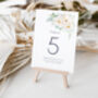 Wedding Table Numbers Pastel Green And White Floral, thumbnail 3 of 4