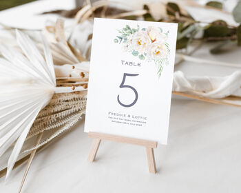 Wedding Table Numbers Pastel Green And White Floral, 3 of 4